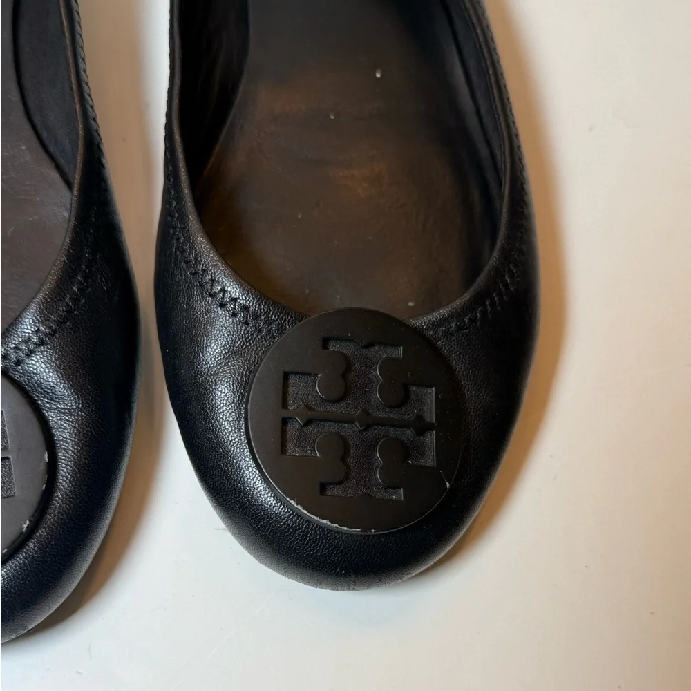 Tory Burch Black Leather Ballet Flats Size 8